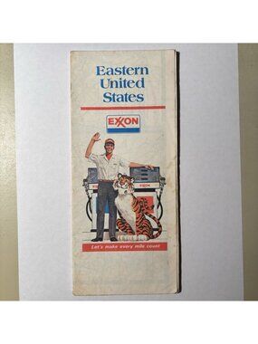 Vintage Exxon Oil Gas Eastern United States Travel Tourism Road Map 1977-78
